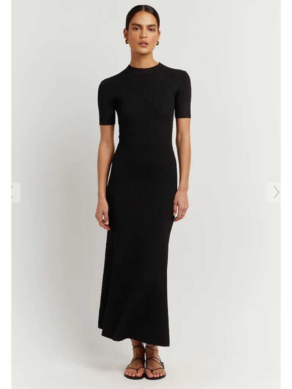DISSH Donna Black Sleeved Midi Dress